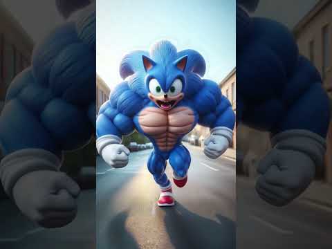 MUSCULAR SONIC WAS HUMILIATED BY SHADOW #ai #sonic #shorts #toon