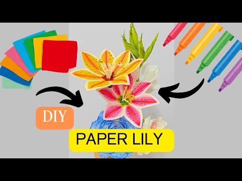 How to Make Paper Lily | Diy Paper Flower | Easy Paper Flower for Home Decoration