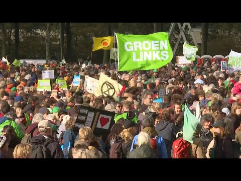 Protesters gather for climate march in The Hague ahead of upcoming elections | AFP