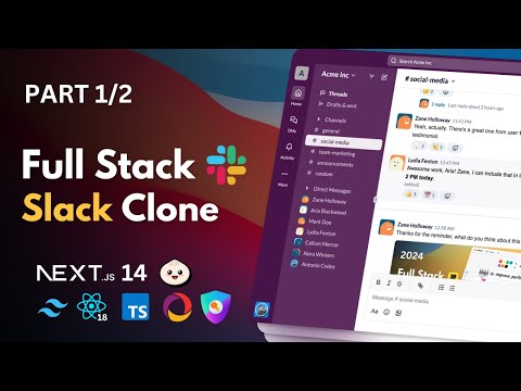 Build a Real-Time Slack Clone With Nextjs, React, Tailwind | Part 1/2 (2024)