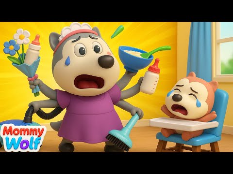 Wolfoo Survived 24 Hours Being a MOM 🥰 Series About Mommy Wolf | Cartoon for Kids