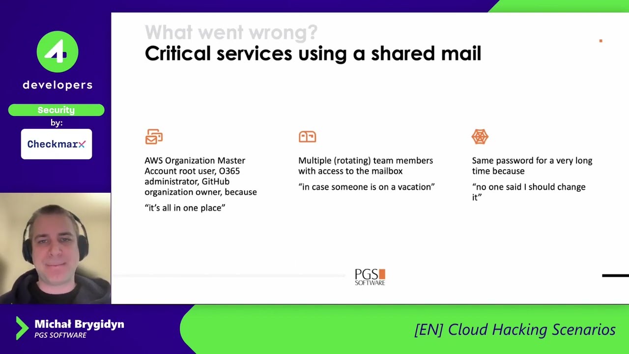 4Developers 2022: Michał Brygidyn - Cloud Hacking Scenarios