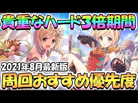 【プリコネR】ハード３倍期間でメモピ集めたい周回おすすめキャラ優先度を解説！２０２１年８月最新版【ＨＡＲＤ３倍】【３．５周年】