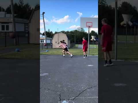 Justin Blocks Robby 😳💪 #youtubeshorts #basketball