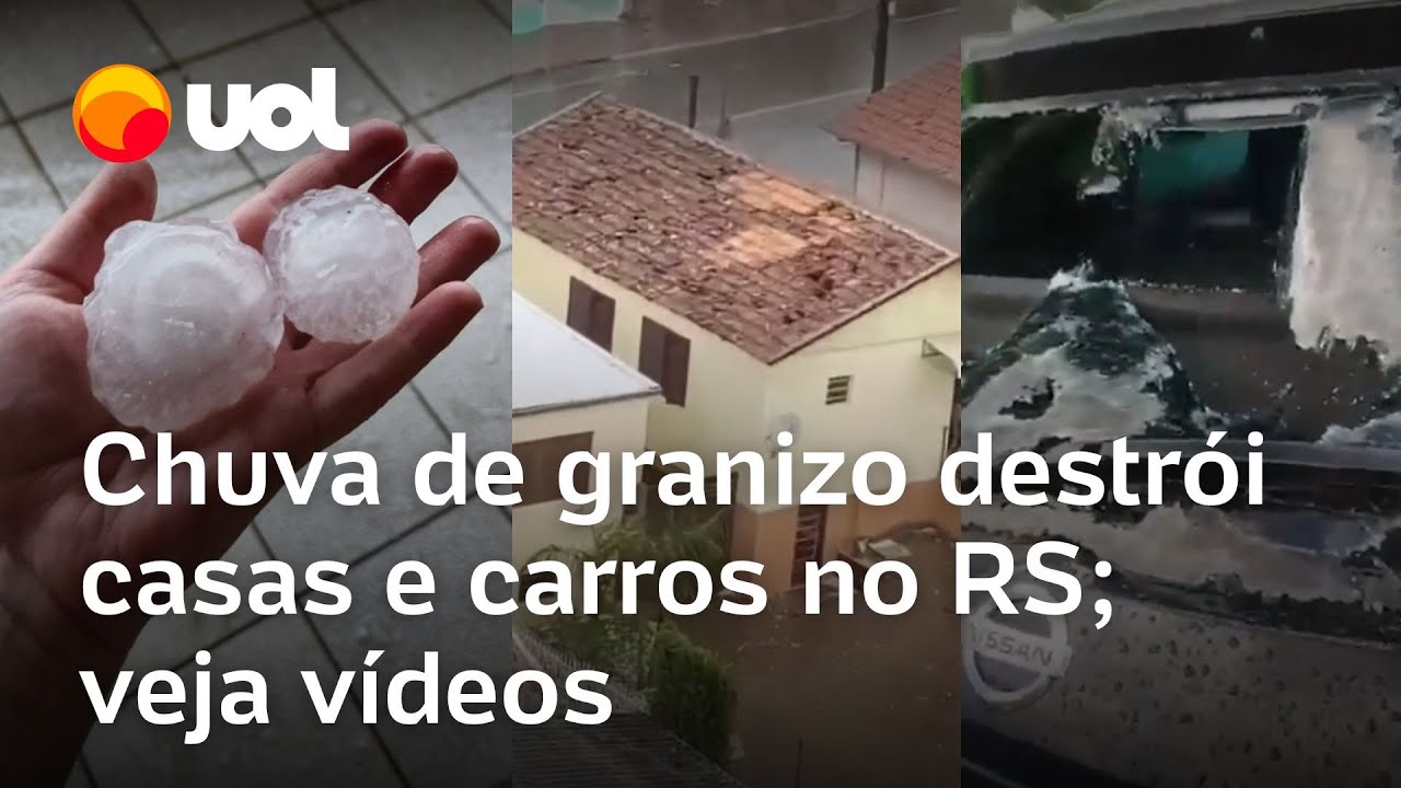 Chuva de granizo deixa mais de 100 feridos em Erechim RS vídeos mostram casas e carros destruídos