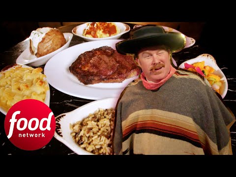 Casey Channels His Inner Cowboy To Battle This 4 LB Food Challenge | Man V Food