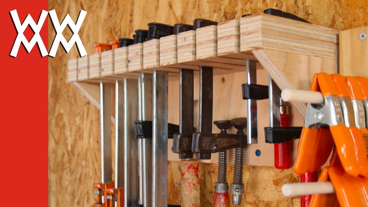 Woodworking clamp storage and organization - YouTube