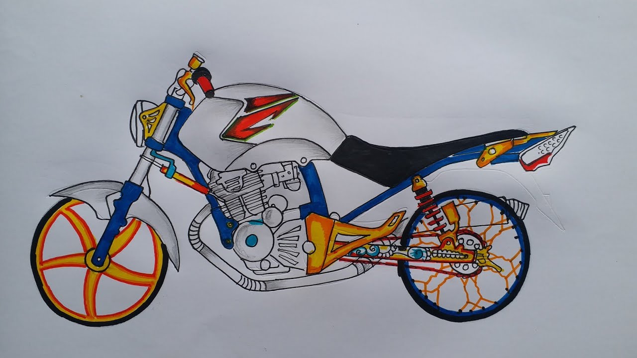 Menggambar Motor Megapro Herex By Dimas Drawing Art
