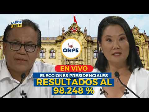 🔴 EN VIVO | RESULTADOS ONPE: Poco más de 9 mil votos separan a Keiko Fujimori de Roberto Sánchez