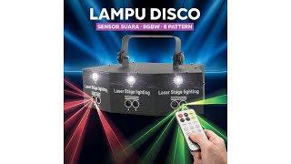 Pratinjau video produk LINYEE Lampu Proyektor Disco Sensor Suara RGBW 240V 25W 8 Pattern - LIN912