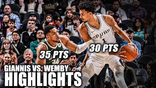 Giannis Antetokounmpo vs. Victor Wembanyama HIGHLIGHTS 🎥 Combined for 65 PTS 😤