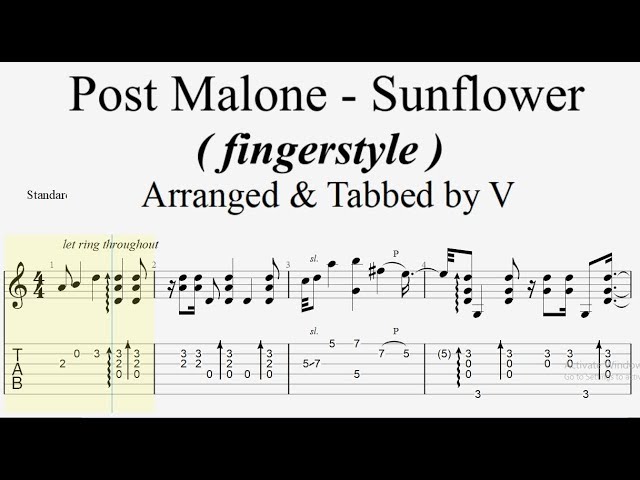 post malone sunflower chords