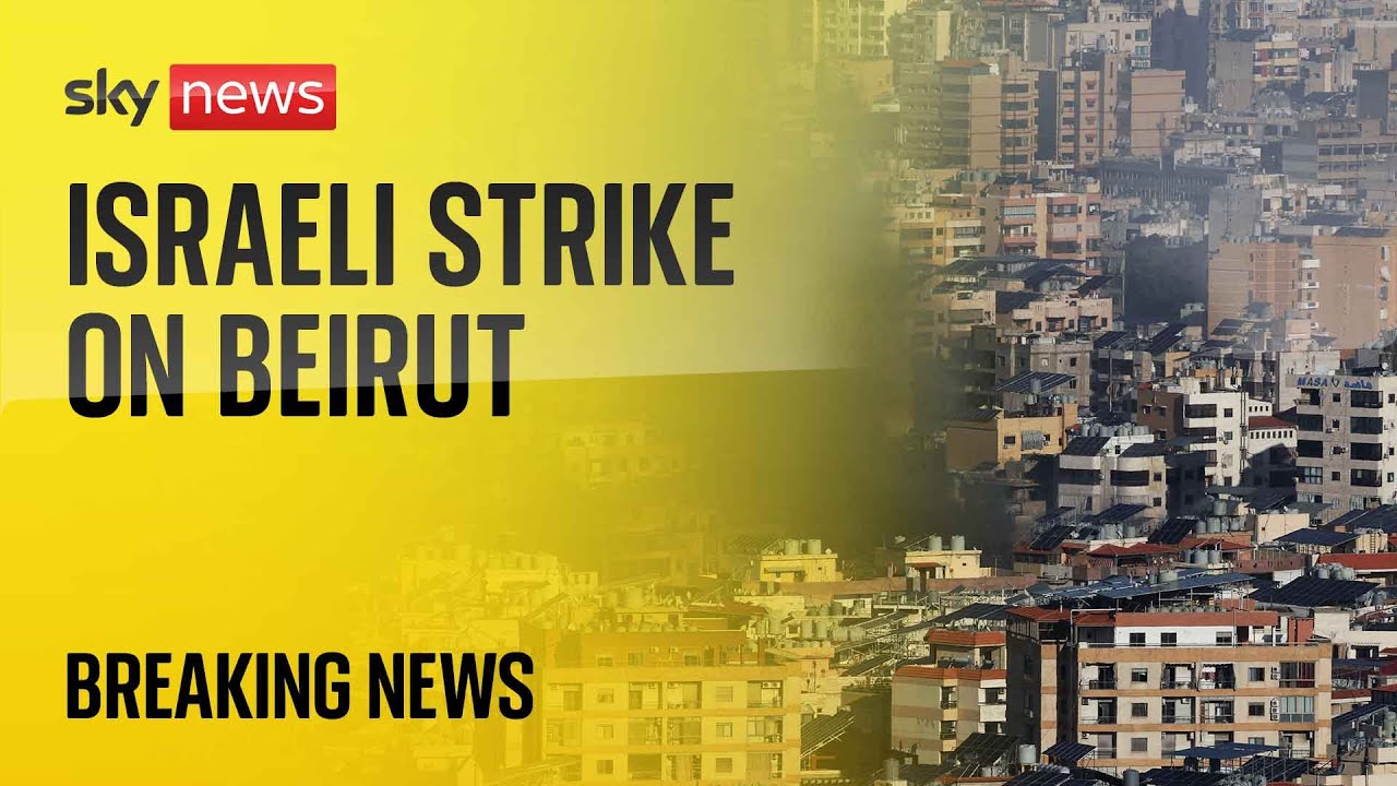 Watch live: Lebanon skyline as six people killed in Israeli strike on Beirut block of flats