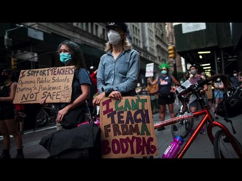 U.S. teachers protest school reopenings