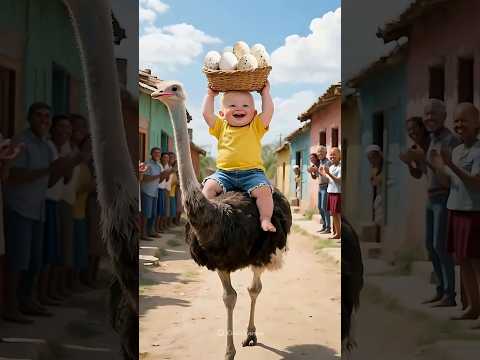 small baby rio and ostrich heartouching story #shoerts #baby #animahal