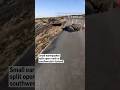 These roads were split open by small earthquakes in southwestern Iceland.