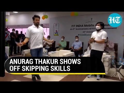 Sports Minister Anurag Thakur impresses people with his skipping skills Sports Minister Anurag Thakur impresses people with his skipping skills