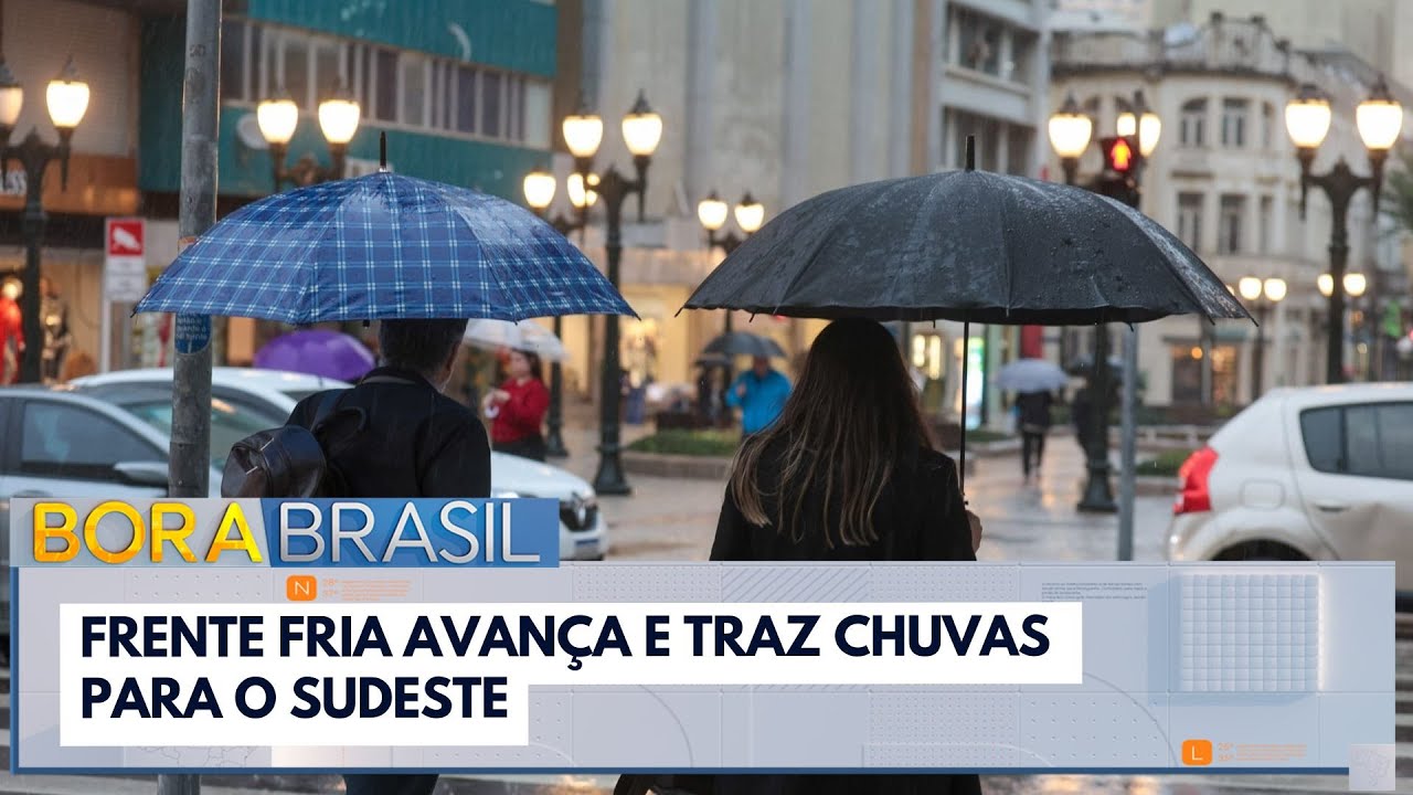 Frente fria avança e traz chuvas para o Sudeste
