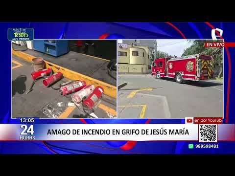 Grifo se incendia en Jesús María y moviliza a varias unidades de bomberos