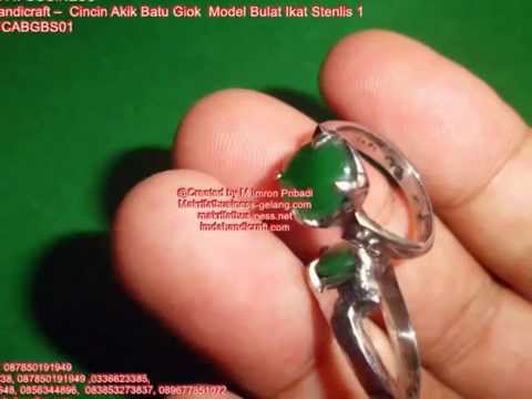 戒指 حلقة jièzhǐ  Ring : Batu Giok : Cincin Stenlis Batu Giok Model Bulat Minimalis 1