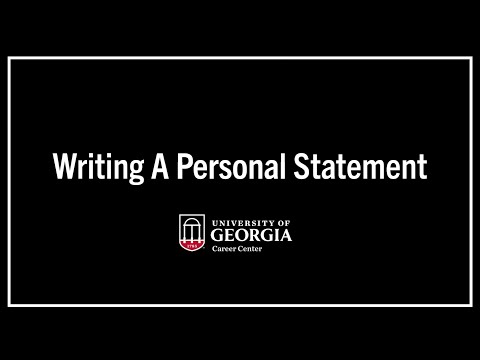 Writing a Personal Statement