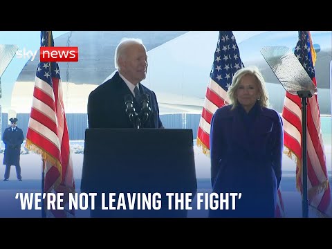 'We're leaving office, we're not leaving the fight,' Joe Biden says as he thanks his staff