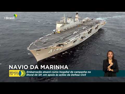 Navio da Marinha atua como hosptital de campanha no litoral paulista