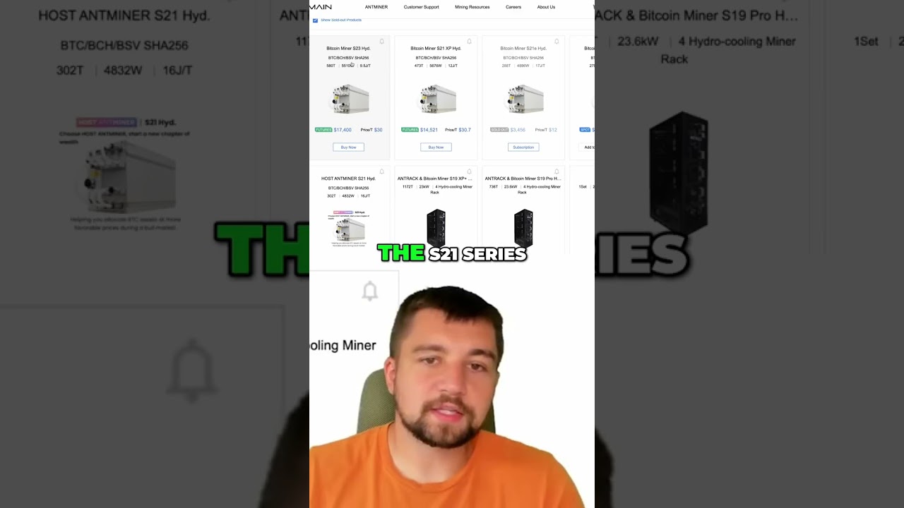 Bitcoin Miners: Hydro vs. S19 & S21 Efficiency Showdown! shorts