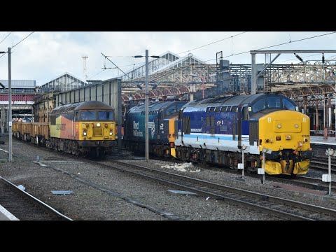 Trains at Crewe 27/01/2022 DRS 37s, ploughs, Colas 56, GBRf 92s and more | I Like Transport