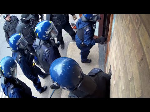 Footage of "sinister" police raid on Antepavilion building triggers anger