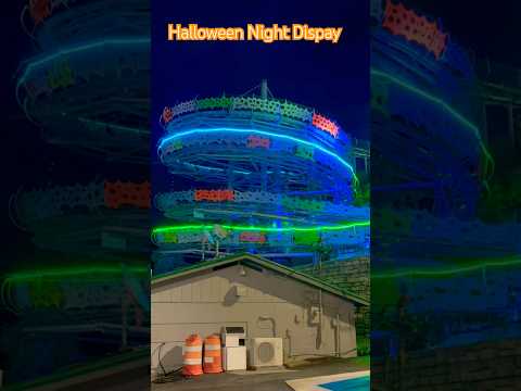 Pigeon Forge Racing Coaster Halloween Night Display #smokymountains #mountaincoaster #gatlinburg
