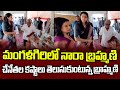 Nara Brahmani visits handloom weaving center in Mangalagiri