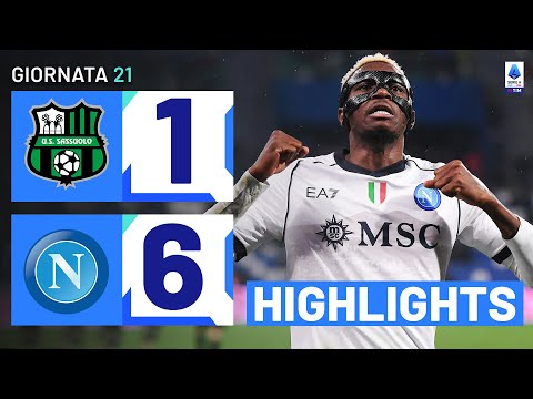 SASSUOLO-NAPOLI 1-6 | HIGHLIGHTS | RECUPERO 21ª GIORNATA | SERIE A TIM 2023/24