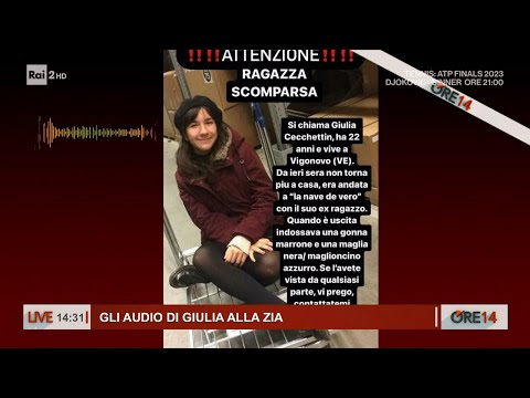 L'audio di Giulia Cecchettin alla zia - Ore 14 del 14/11/2023