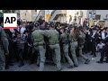 Ultra-Orthodox Jewish men protest in Jerusalem over potential law ending military exemption