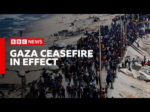Israeli military says ceasefire now in effect after IDF pulls back from parts of Gaza | BBC News
