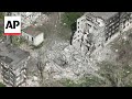 Drone footage shows devastation in Chasiv Yar, Ukrainian