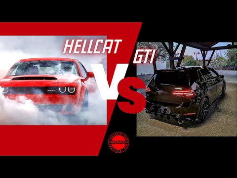 Muscle vs Hatchback: Hellcat vs GTI‼️ SUPERCHARGED vs TURBOCHARGED⁉️