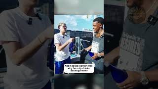 N3on asked Ashton Hall why he only drinks Saratoga water