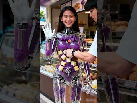 Ube Halaya Sauce Dispenser Robot, in Service #futuristic #robot #technology #humanoid #AI
