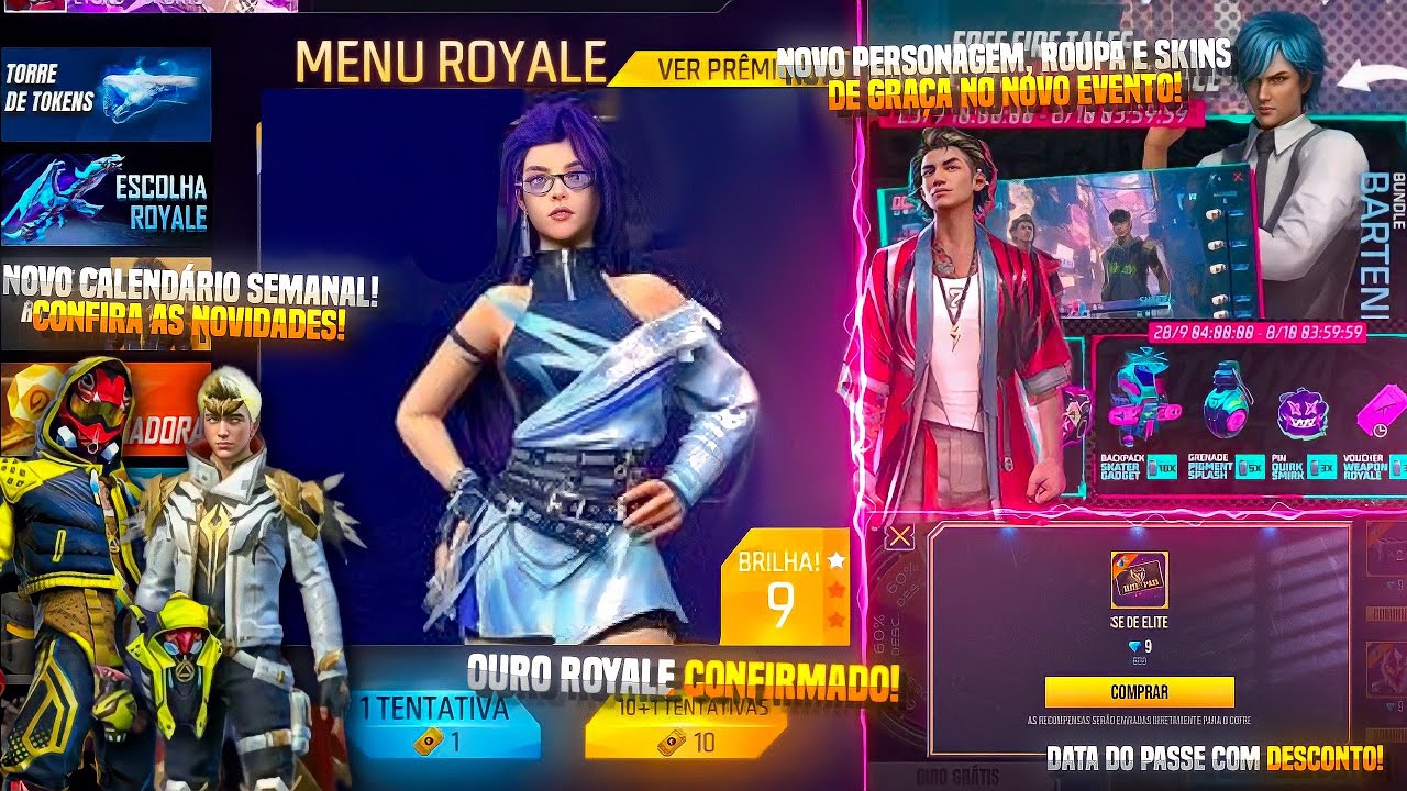 OURO ROYALE CONFIRMADO NOVO EVENTO PERSONAGEM ROUPA E SKINS DE