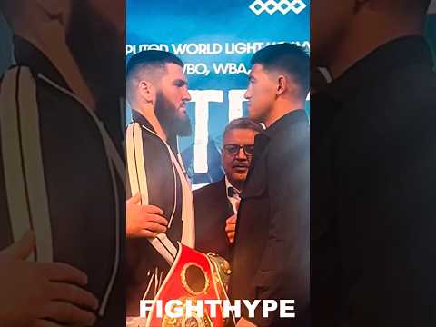 Artur beterbiev tries to punk dmitri bivol with death stare during intimidating face off