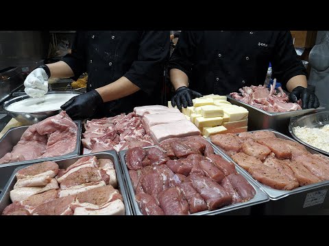 줄서서 먹는 흑돼지 뼈 돈까스 / famous bone pork cutlet - korean street food