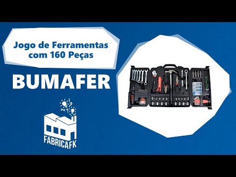 Kit de Ferramentas em Aço Carbono com 160 Peças Bumafer  - Vídeo explicativo