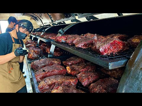 육즙이 콸콸콸! 바베큐로 월 매출 2억이상!? 압도적 스케일의 텍사스 바베큐 Mouth-melting beef and pork barbecue - Korean street food