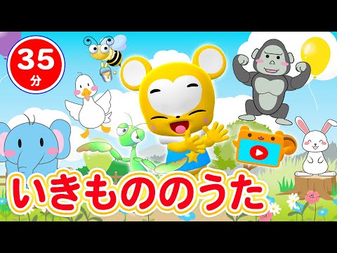 【35分連続】いきもののうたメドレー★どうぶつたいそう1・2・3、こぶたぬきつねこ、いぬのおまわりさん、やぎさんゆうびん、はらぺこカマキリ、ぞうのそうぞう★童謡・手遊び等全18曲