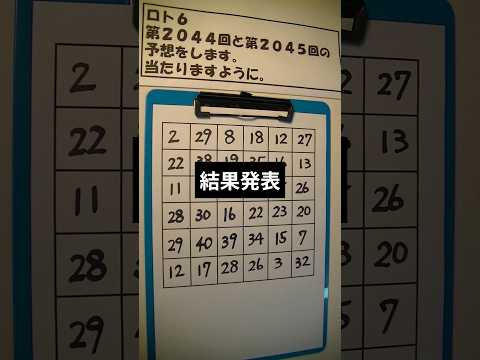 ロト6 第2045回 結果発表 #大予想 #宝くじ #shorts