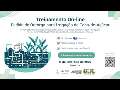 Treinamento - Pedido de Outorga para Irrigação de Cana-de-Açucar