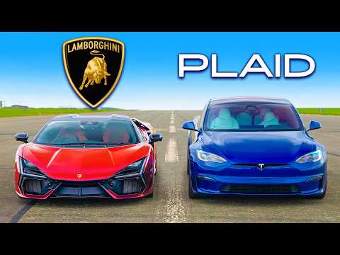 Tesla Model S Plaid vs. Lamborghini RTO: Epic Drag Race Showdown