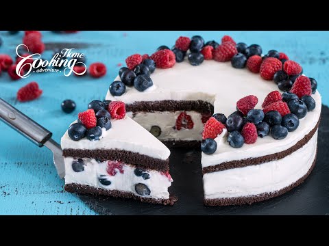 Chocolate Berry Yogurt Mousse Cake